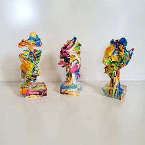 SILENCE THINKER STATUES - 3 PIECE